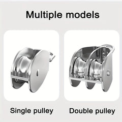 304 Stainless Steel Lifting Pulley Fixed Pulley Single/Double Wheel Hook Tool