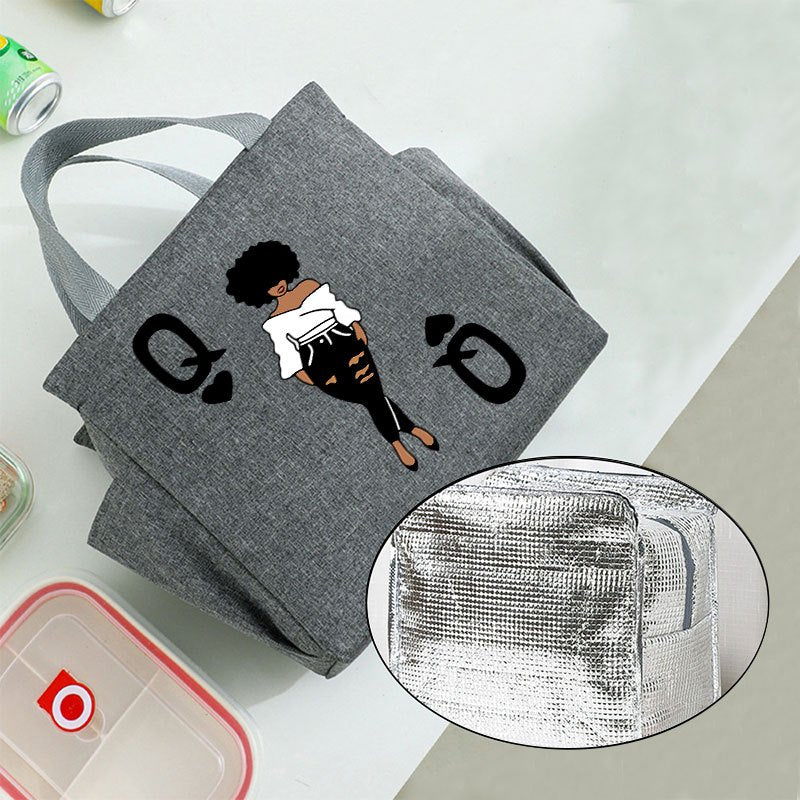 Queen Insulated Lunch Bag Oxford Canvas Tote Cartoon Large Capacity Portable