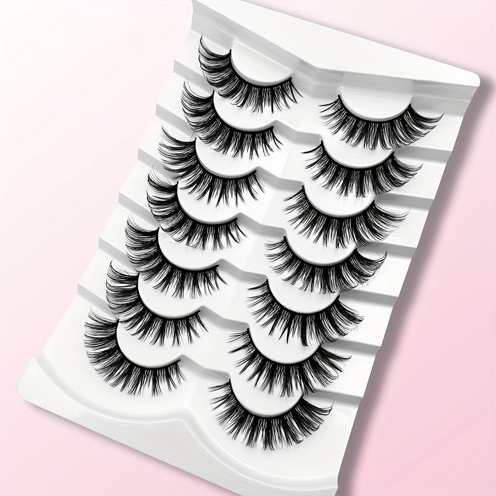 7 Pairs Natural 3D False Eyelashes Silk Reusable Soft False Eyelashes