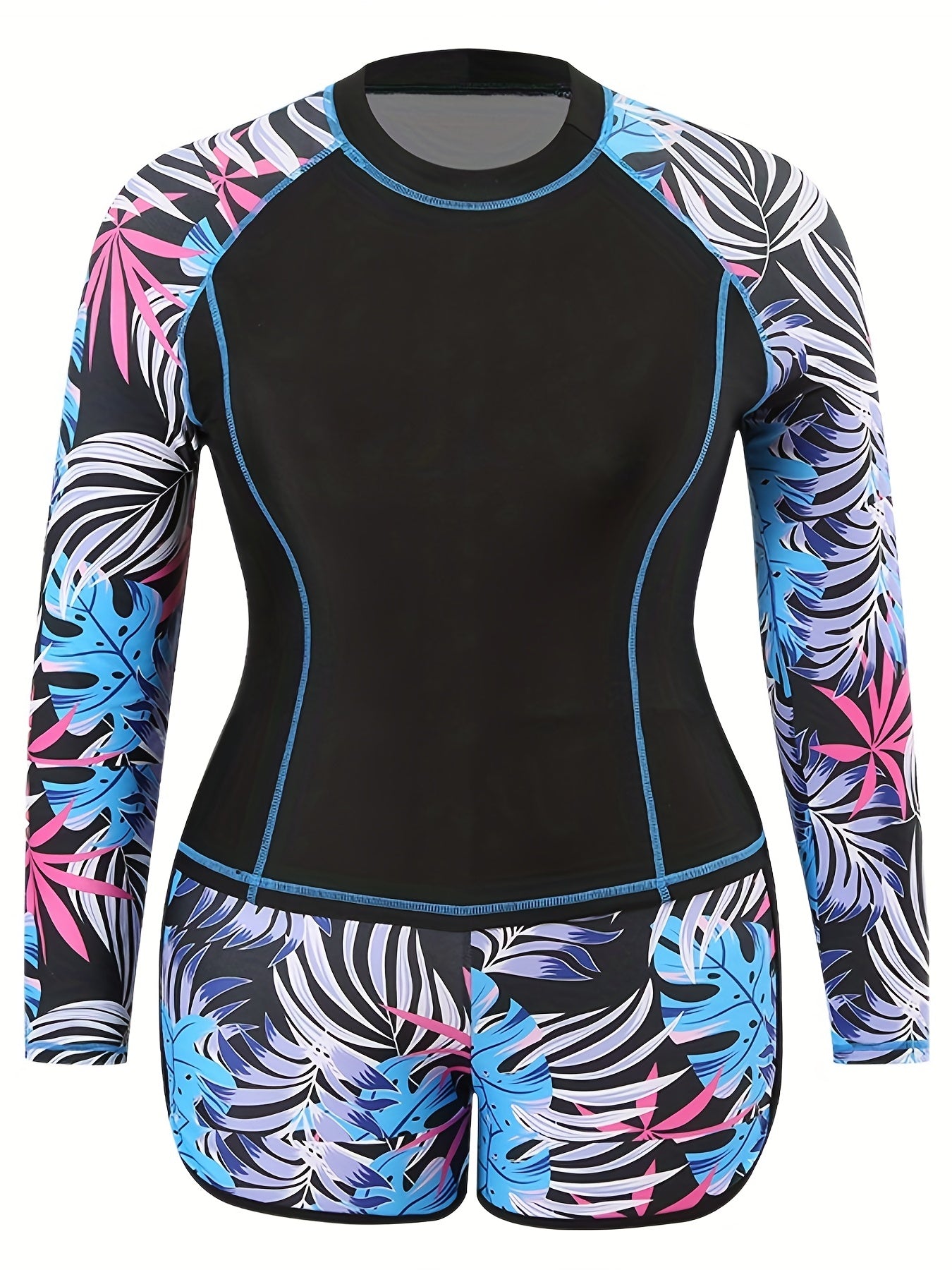 Modest Swimsuit Set Women's Plus Long Sleeve