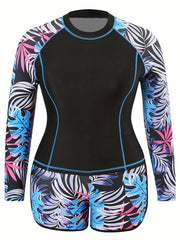 Modest Swimsuit Set Women's Plus Long Sleeve