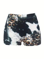 Western Style Shorts Women's Plus Anchor Art Letter Print
