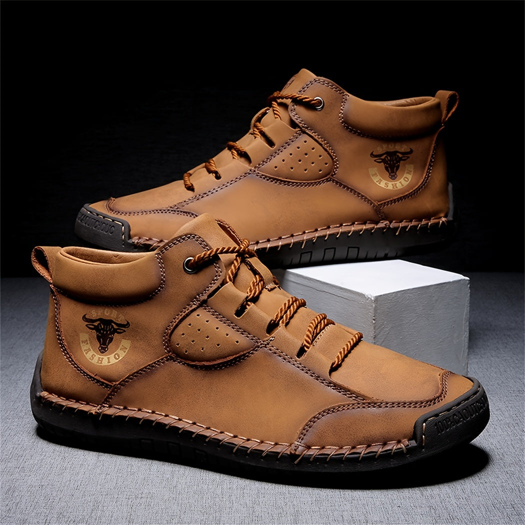 SENBURNY Men's Vintage Style Leather Flat Shoes