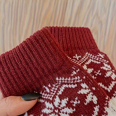 Snowflake Knitted Gloves Touch Screen Winter Thickened