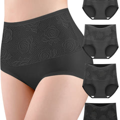 4pcs Floral Print Briefs Comfy & Breathable Intimates Panties