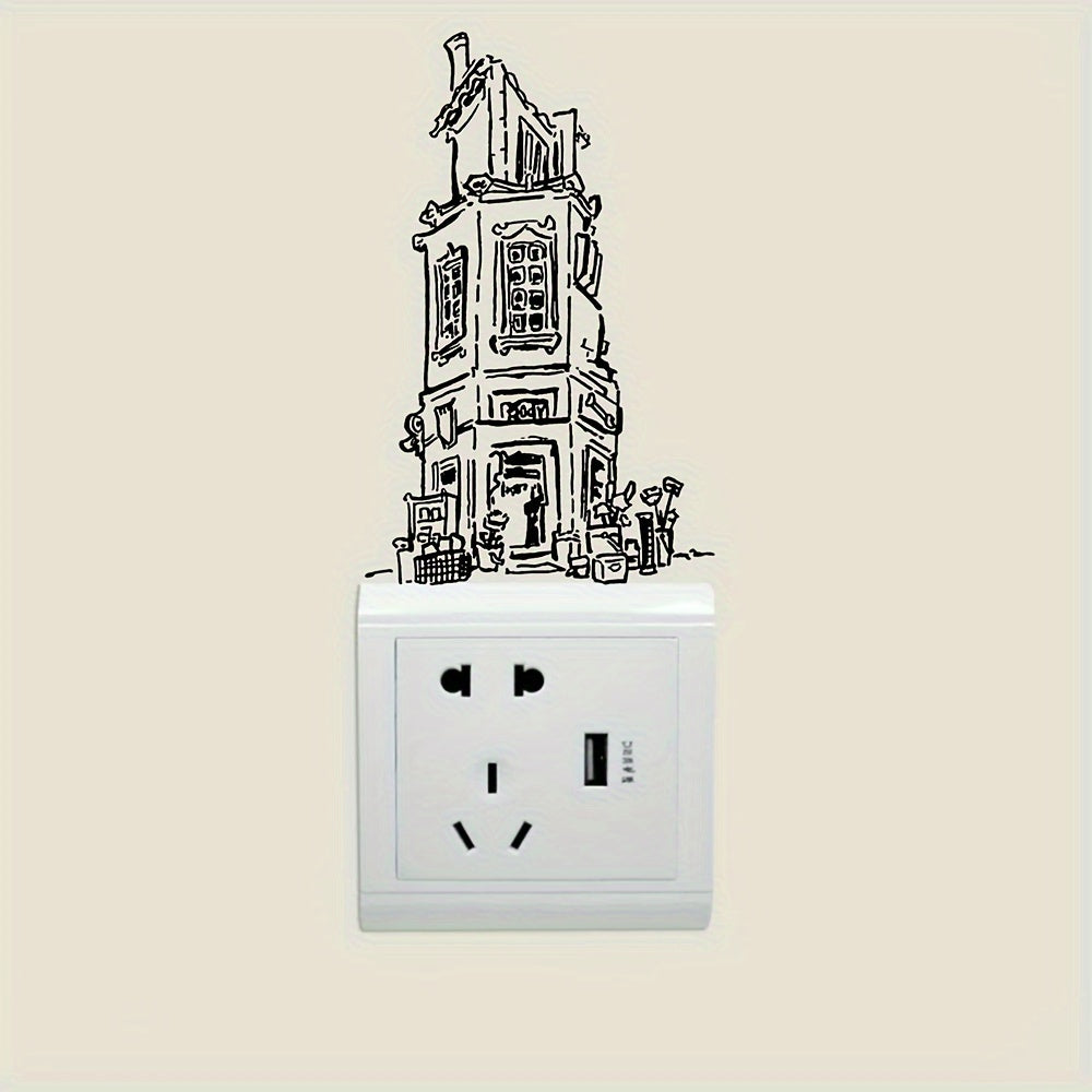 Building Switch Plastic Adhesive Decorative Sticker Home Decor