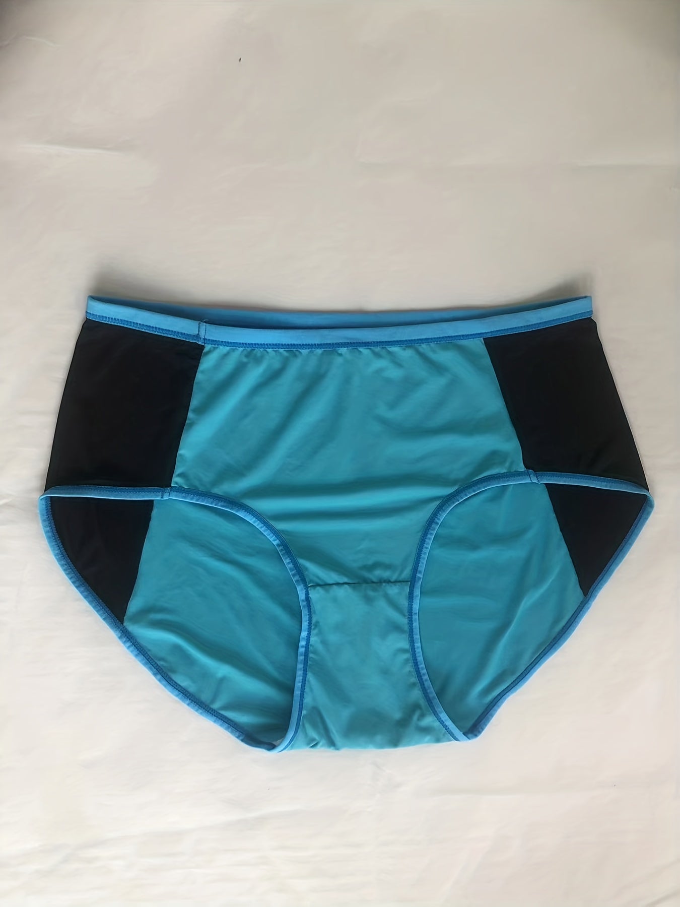 3 Pack Plus Size Panties Set Colorblock High Waisted Briefs