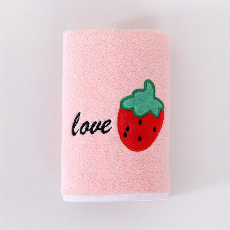 Fruit & Veg Pattern Hand Towel Soft Coral Fleece Absorbent Towel Home Bathroom