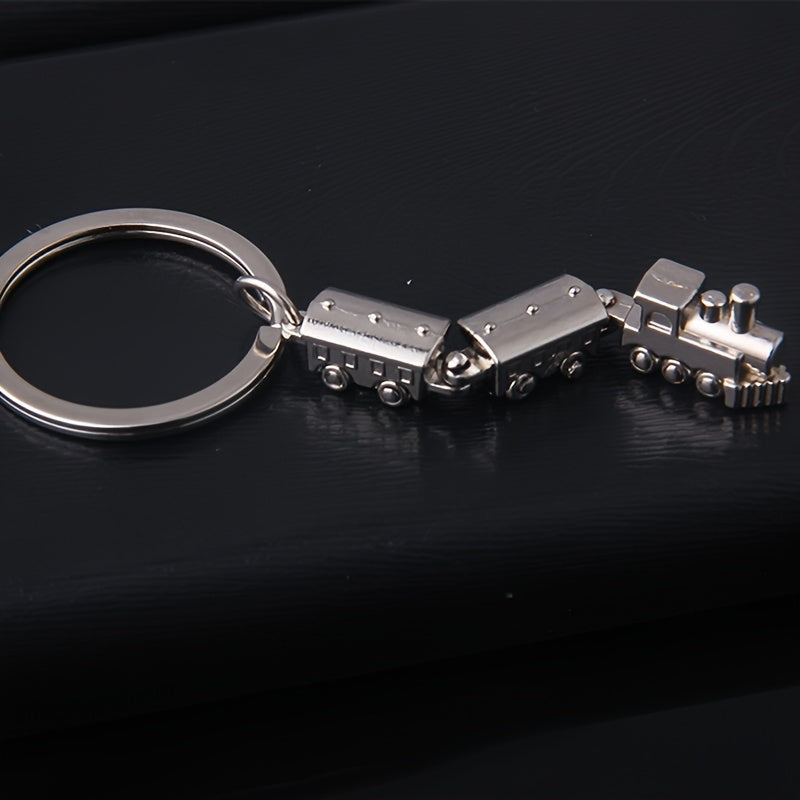 Metal Movable Joint Mini Train Model Keychain Gift