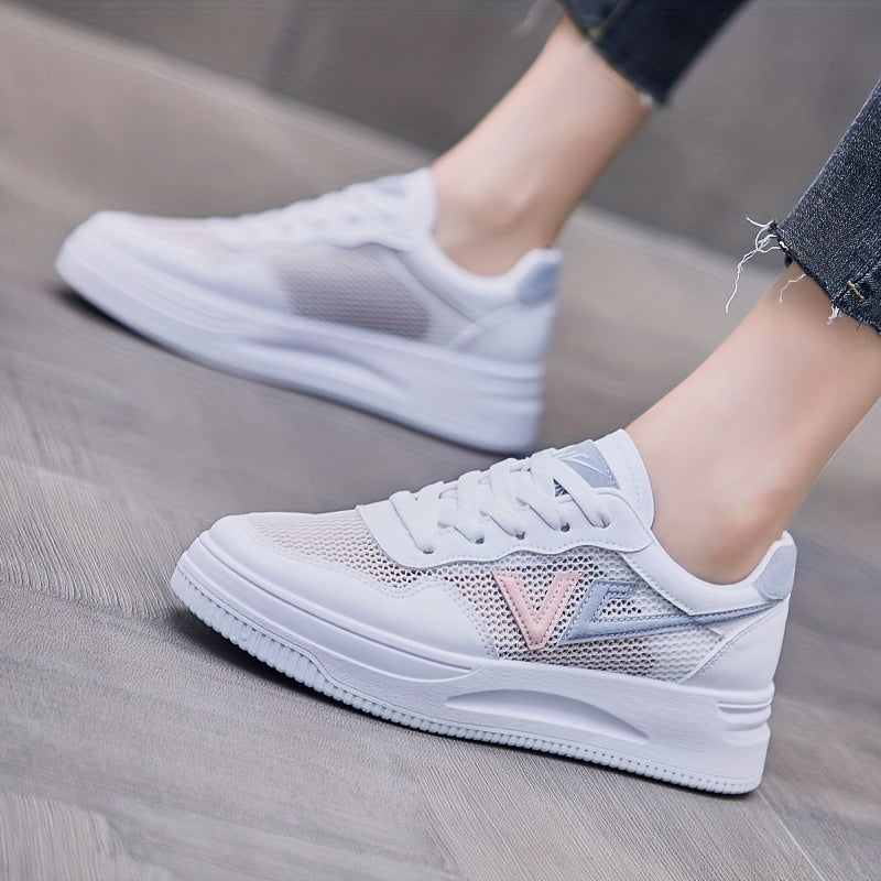 Women's Platform Mesh Sneakers Low Top Skate Shoes