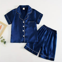 Boys Casual Pajamas Set Short Sleejsonves Tops & Bottoms