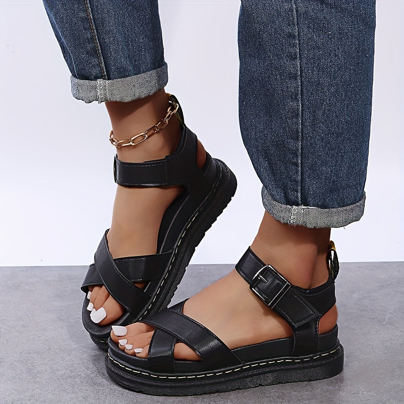 Women's Thick Sole Platform Sandals Casual Buckle Strap Summer Sandals