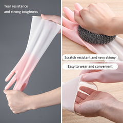 2pcs Set Kitchen Dish Washing Gloves PVC Rubber Silicone Latex