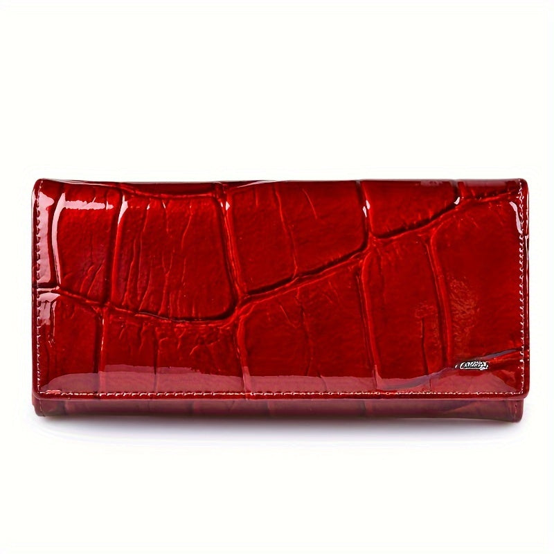 Top Grain Leather Women'S Bi fold Wallet with Magnetic Closure