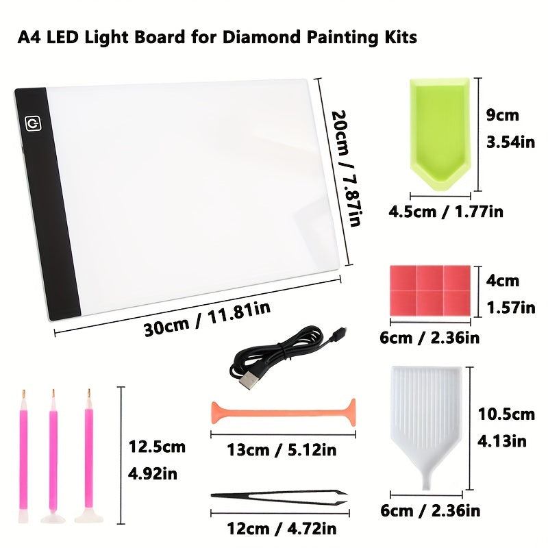 USB LED Light Pad for Diamond Painting Kits with Tools