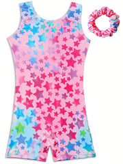 Butterfly Graffiti Sleeveless Gymnastics Suit for Girls