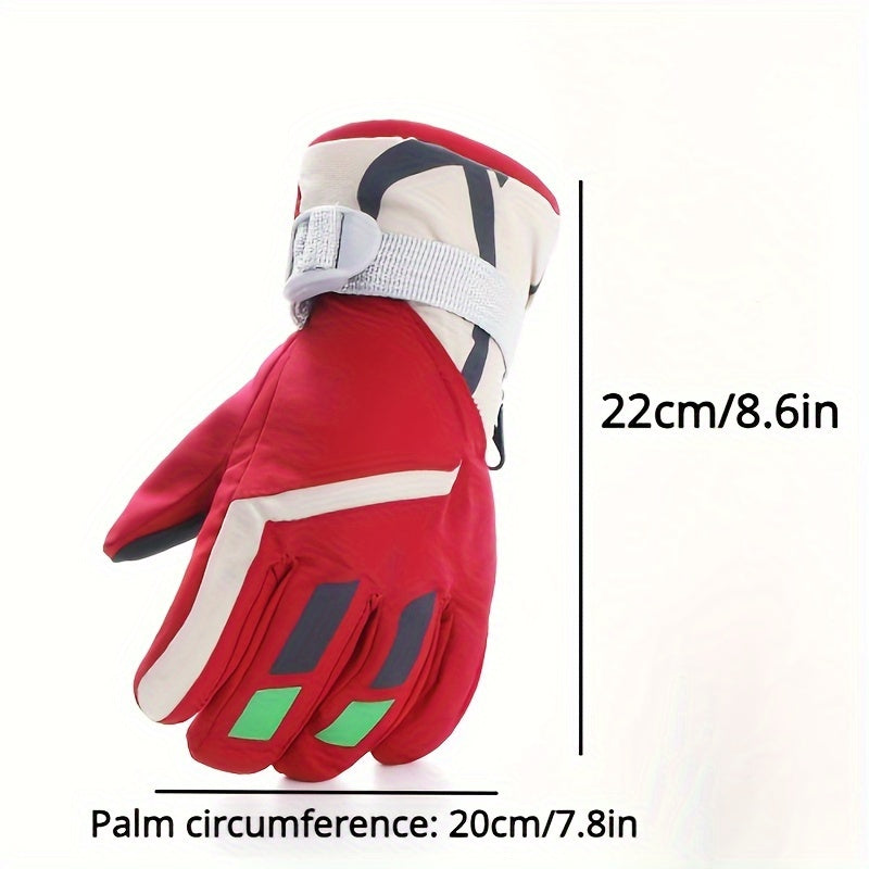 Kids Winter Skiing Gloves Waterproof & Windproof for Outdoor Activities