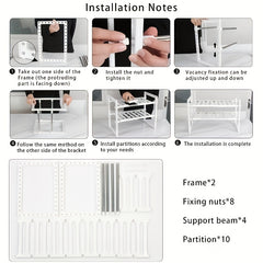 1pc Stainless Steel Storage Rack Shoe Rack Cabinet Holder Home Closet Organizer