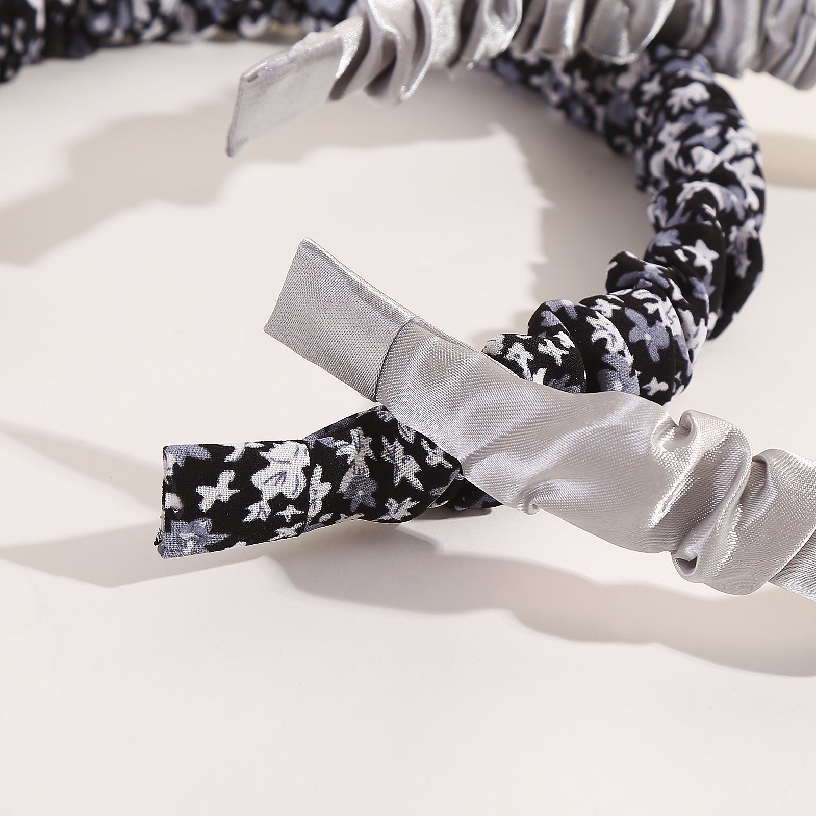Floral Print Ruched Headband Set