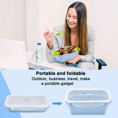 2pcs 800ml Silicone Collapsible Food Storage Containers With Lids BPA-Free