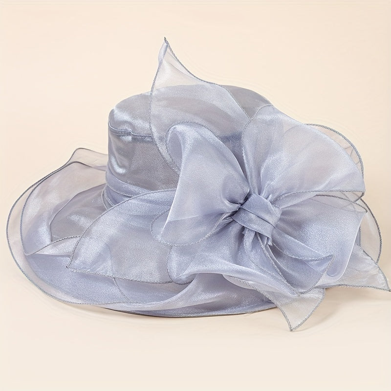 Organza Sun Hat Mesh Derby Hats Outdoor Beach Wedding Bridal Church Hat