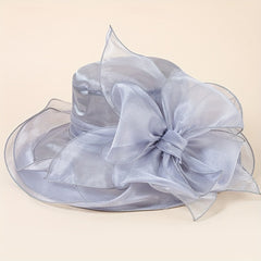 Organza Sun Hat Mesh Derby Hats Outdoor Beach Wedding Bridal Church Hat
