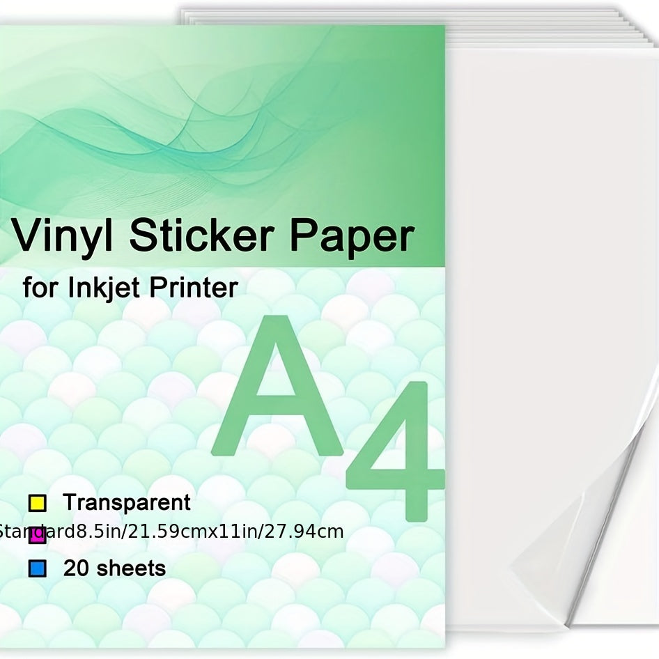 20 Sheets Waterproof Printable Vinyl Sticker Paper