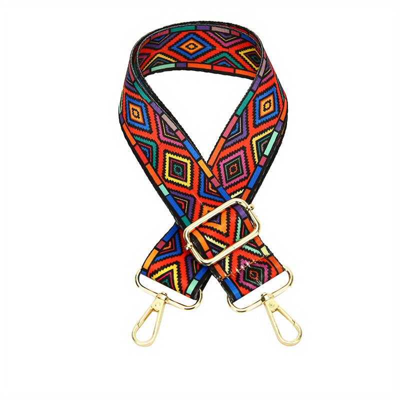 Boho Rainbow Purse Strap Adjustable 3" Wide Shoulder Belt
