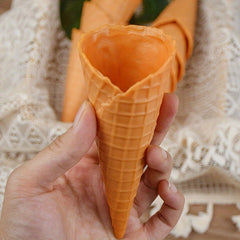 Realistic Ice Cream Cone Prop PVC Food Toy for Photography Display & Practice
