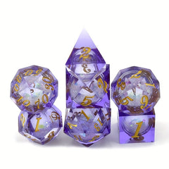 7pcs Rainbow Liquid Core Dice for Family Gathering
