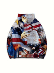 Flag Eagle Hoodie 3D Print Graphic Hooded Pullover for Men