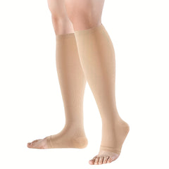 3 Pairs Knee Peep toe Socks Anti Slip Compression