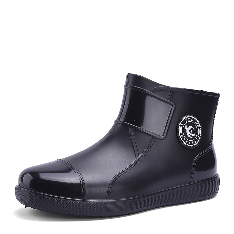 Men's Waterproof Rubber Sole Slip On Rain Boots