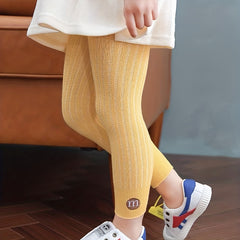 Girls Striped Leggings Comfortable Underlayer Pants For Kids