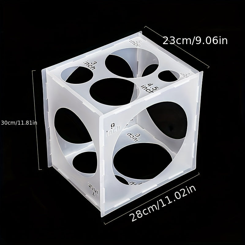 Collapsible Plastic Balloon Sizer Box Cube - Balloon Size Measurement Tool