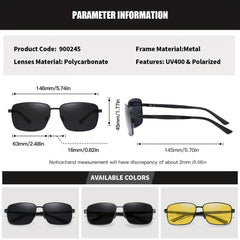 RoyalHot Square Metal Alloy Polarized Sunglasses