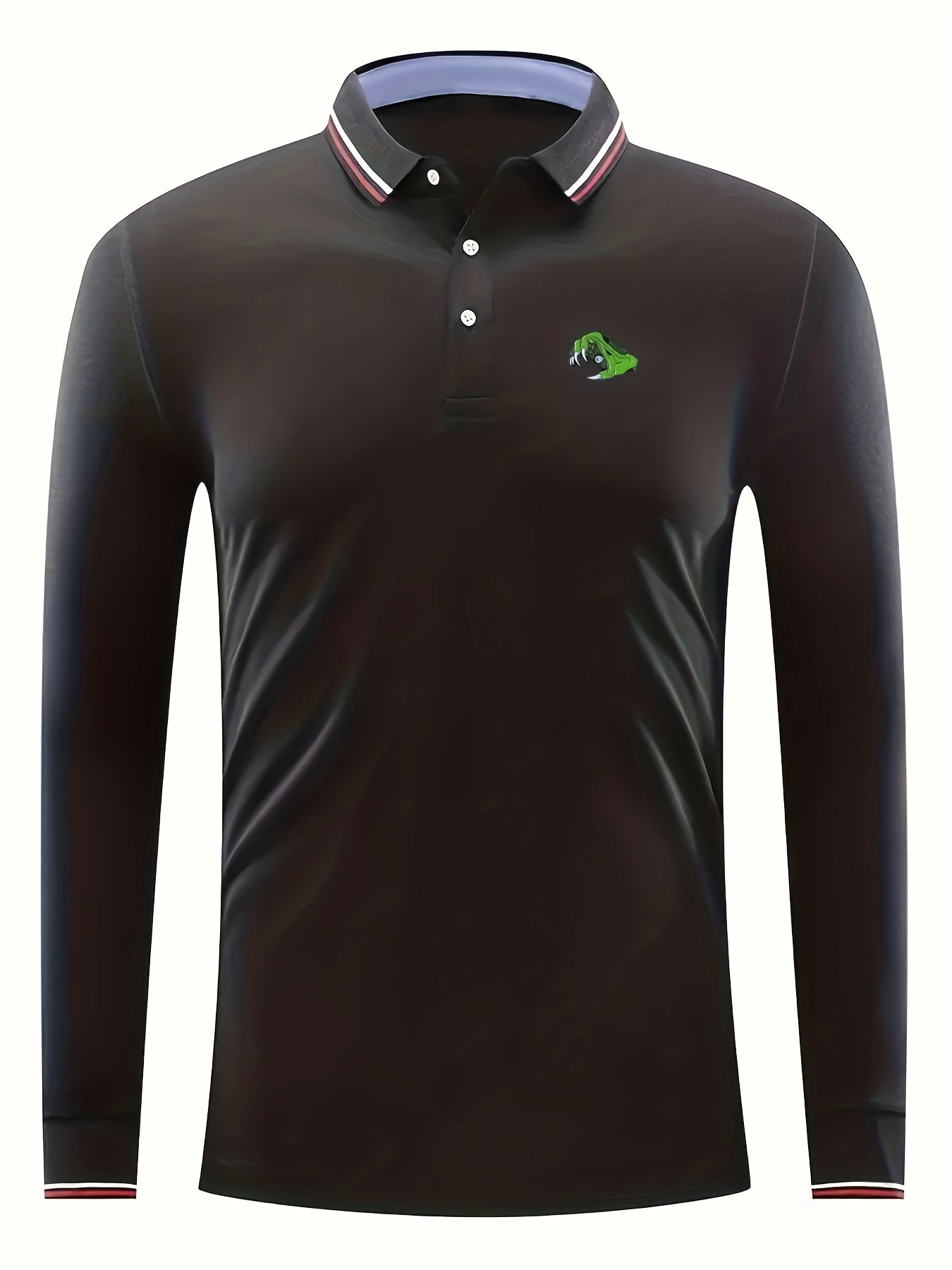 Monster Hand Print Men's Casual Long Sleeve Polo Shirt