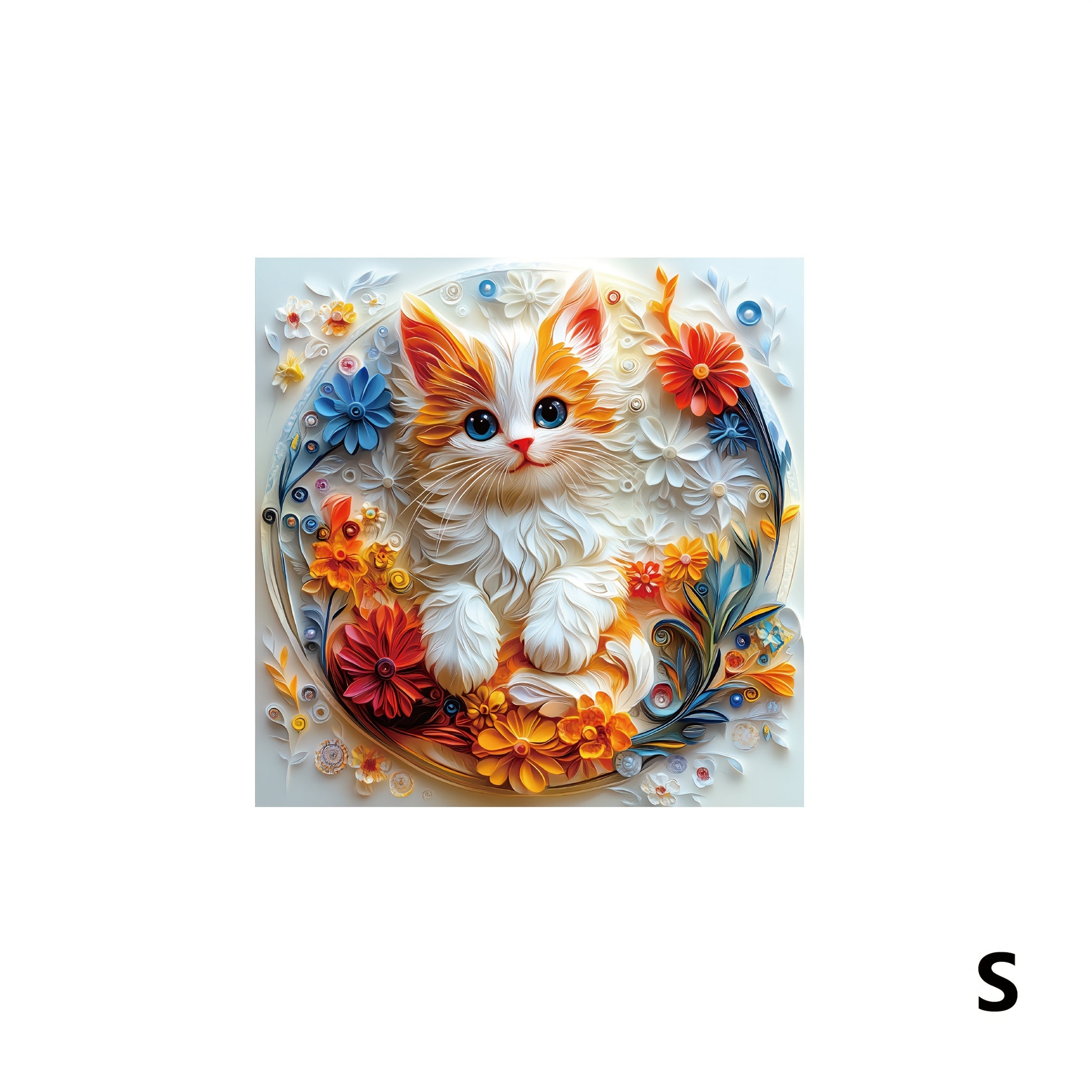 Floral Cat Wood Puzzle Animal Shapes Handcrafted Decor