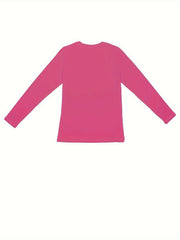 Letter Print Lounge Top Crew Neck Long Sleeve
