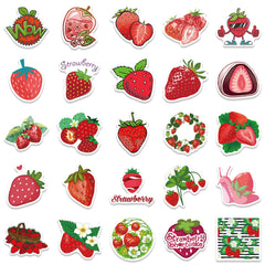 50pcs Strawberry Waterproof Stickers for Water Bottle Laptop