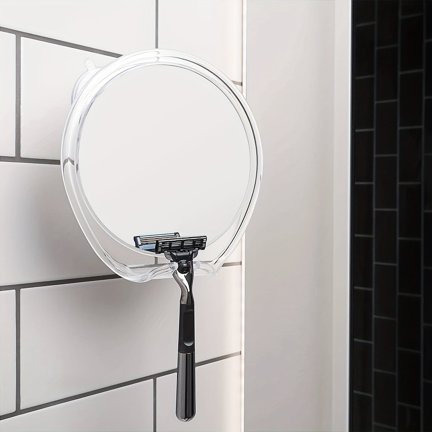 Fogless Shower Mirror with Razor Holder & Swivel Mirror