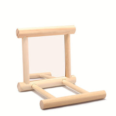 Bird Mirror Parrot Toy Wood Stair Climbing Jumping Ladder Pet Supplies Station