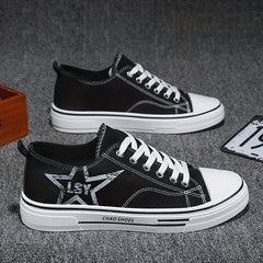 Men's Star Print Canvas Low Top Sneaker