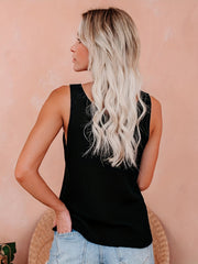 Sleeveless Knit Sweater Sexy V Neck Versatile Sweater