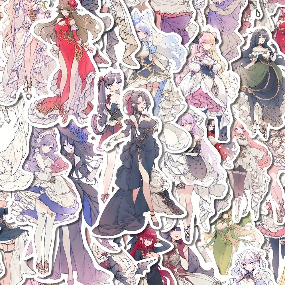 54pcs Girl Series Sticker Bags PVC for Scrapbooking Journaling