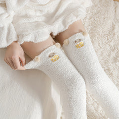 Cartoon Fuzzy Leg Warmers Over The Knee Socks Women's Stockings