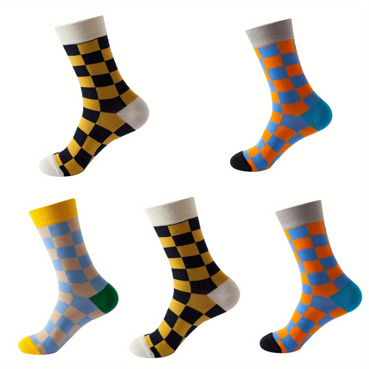 5 Pairs Retro Style Cotton Stockings For Women And Men