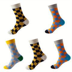 5 Pairs Retro Style Cotton Stockings For Women And Men