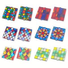 16pcs Vintage Geometric Pattern Building Blocks Windows Set