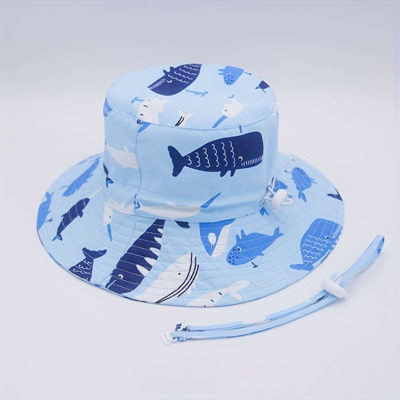 Whale Fisherman Hat Sun Protection Bucket Hat for Outdoor Traveling Beach Party